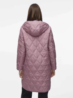 Vila naisten tikkitakki, VIQUILA LS HOODED COAT Vaaleanpunainen