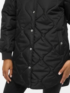 Vila naisten tikkitakki VITATE L/S QUILT JACKET - NOOS, Black Beauty