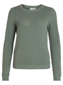 Vila neule, VIDALO O-NECK L/S KNIT TOP Laurel Wreath