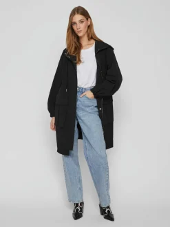 Vila pitkä parkatakki, VISILIANA LONG PARKA JACKET Musta