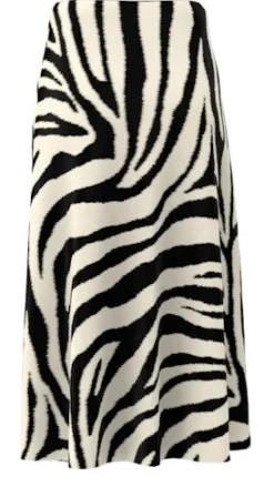Y.A.S hame, YASPELLA HW MIDI SKIRT Valkopohjainen Kuosi
