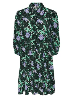 Y.A.S mekko, YASERIKA 3/4 DRESS Musta Kuosi