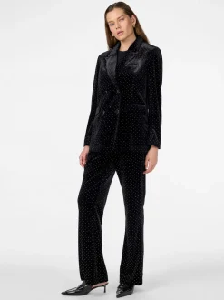 Y.A.S Naisten Bleiseri, YASHELLA LS VELOUR BLAZER Musta
