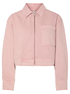 Y.A.S naisten farkkutakki, YASSUN LS CROP DENIM JACKET Vaaleanpunainen