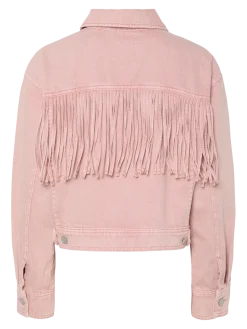 Y.A.S naisten farkkutakki, YASSUN LS CROP DENIM JACKET Vaaleanpunainen