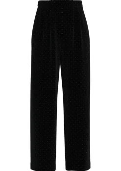 Y.A.S naisten housut, YASHELLA HW VELOUR ELASTIC PANT Musta