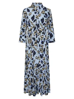 Y.A.S Naisten Maksimekko YASSAVANNA LONG SHIRT DRESS Vaaleansininen