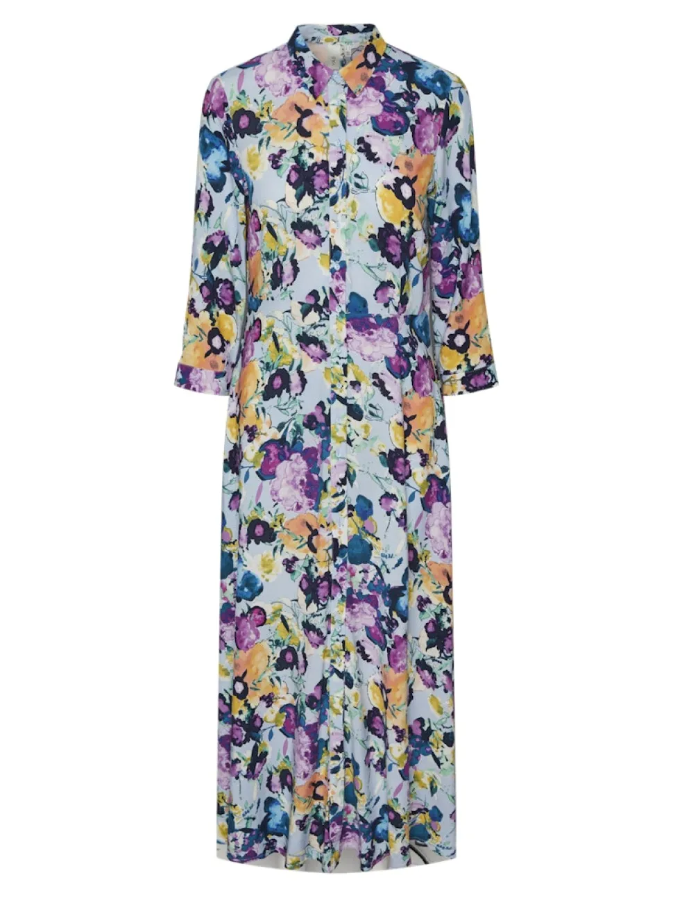 Y.A.S Naisten Maksimekko YASSAVANNA LONG SHIRT DRESS Sininen Kuosi
