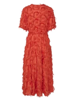 Y.A.S Naisten Mekko, K-YASPAZYLLA 2/4 MIDI DRESS Punainen