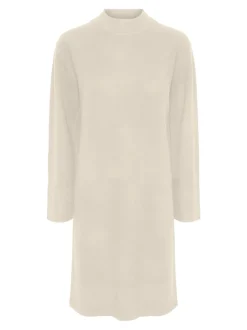 Y.A.S Naisten Mekko, YASEMILIE LS FUNNEL KNIT DRESS S. NOOS Luonnonvalkoinen