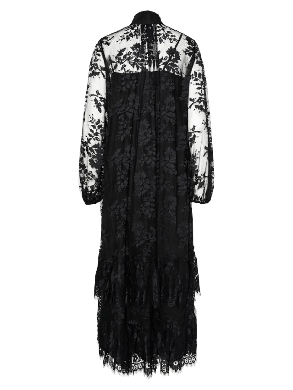 Y.A.S naisten mekko YASLACILLA LS LACE LONG DRESS, musta