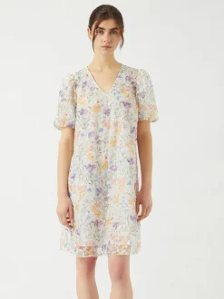Y.A.S naisten mekko, YASLEANNA SS DRESS S. - SHOW Valkopohjainen Kuosi