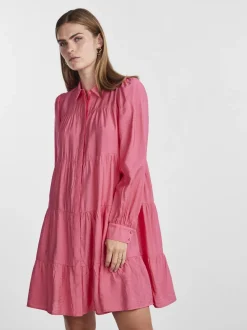 Y.A.S Naisten Mekko, YASPALA LS SHIRT DRESS Pinkki