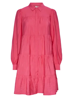 Y.A.S Naisten Mekko, YASPALA LS SHIRT DRESS Pinkki