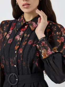 Y.A.S naisten mekko, YASROMANTICA LS LONG DRESS Black