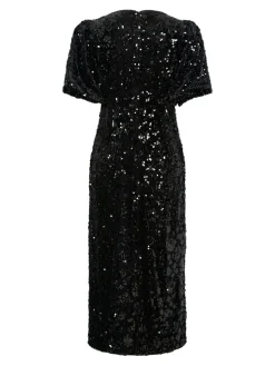 Y.A.S naisten mekko YASSOFIE 2/4 SEQUIN MIDI DRESS, musta