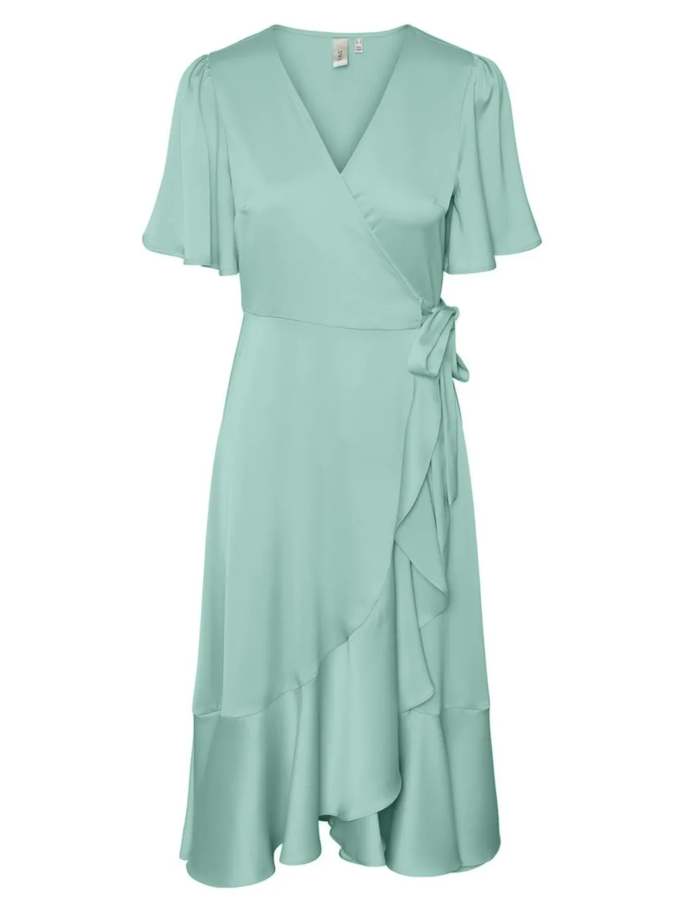 Y.A.S Naisten Mekko, YASTHEA 2/4 MIDI WRAP DRESS Vedenvihreä