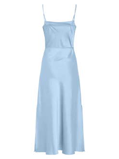 Y.A.S Naisten Mekko, YASTHEA STRAP LONG DRESS Vaaleansininen