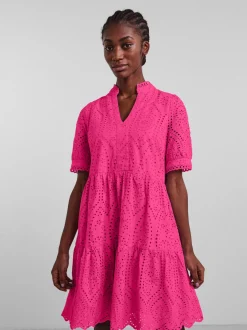Y.A.S Naisten Minimekko YASHOLI SS DRESS Fuksianpunainen