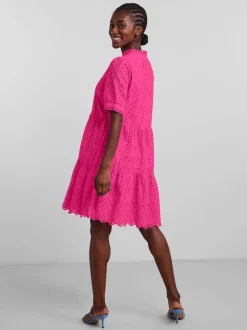 Y.A.S Naisten Minimekko YASHOLI SS DRESS Fuksianpunainen
