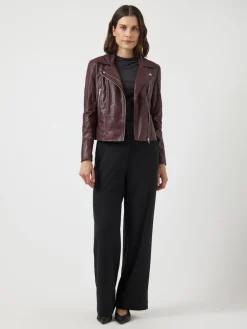 Y.A.S naisten nahkatakki, YASSOPHIE LEATHER JACKET Port Royale