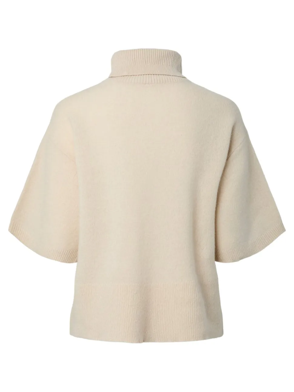 Y.A.S naisten neulepusero, YASEMILA 2/4 WOOL KNIT PULLOVER S. NOOS Sandshell