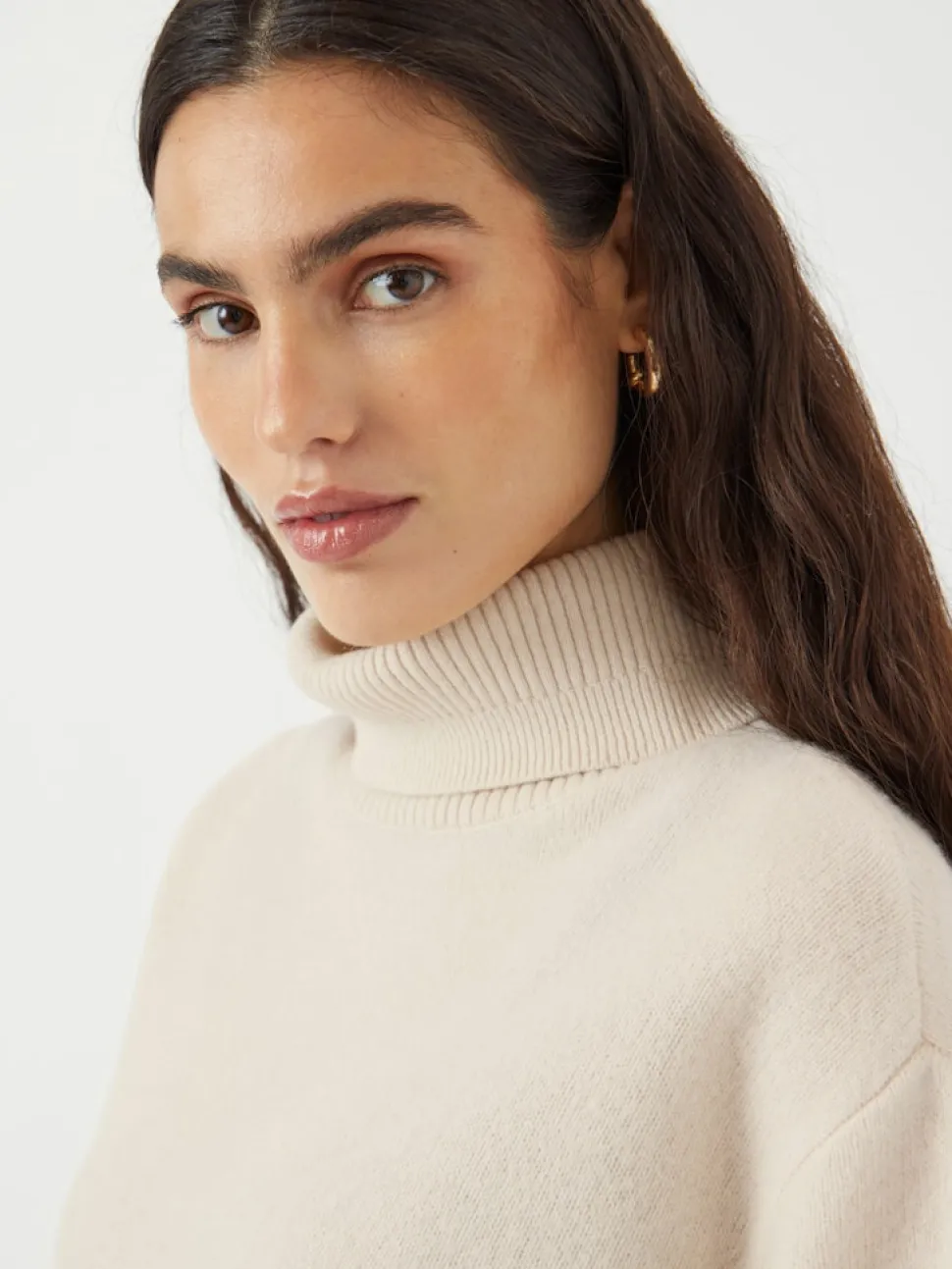 Y.A.S naisten neulepusero, YASEMILA 2/4 WOOL KNIT PULLOVER S. NOOS Sandshell
