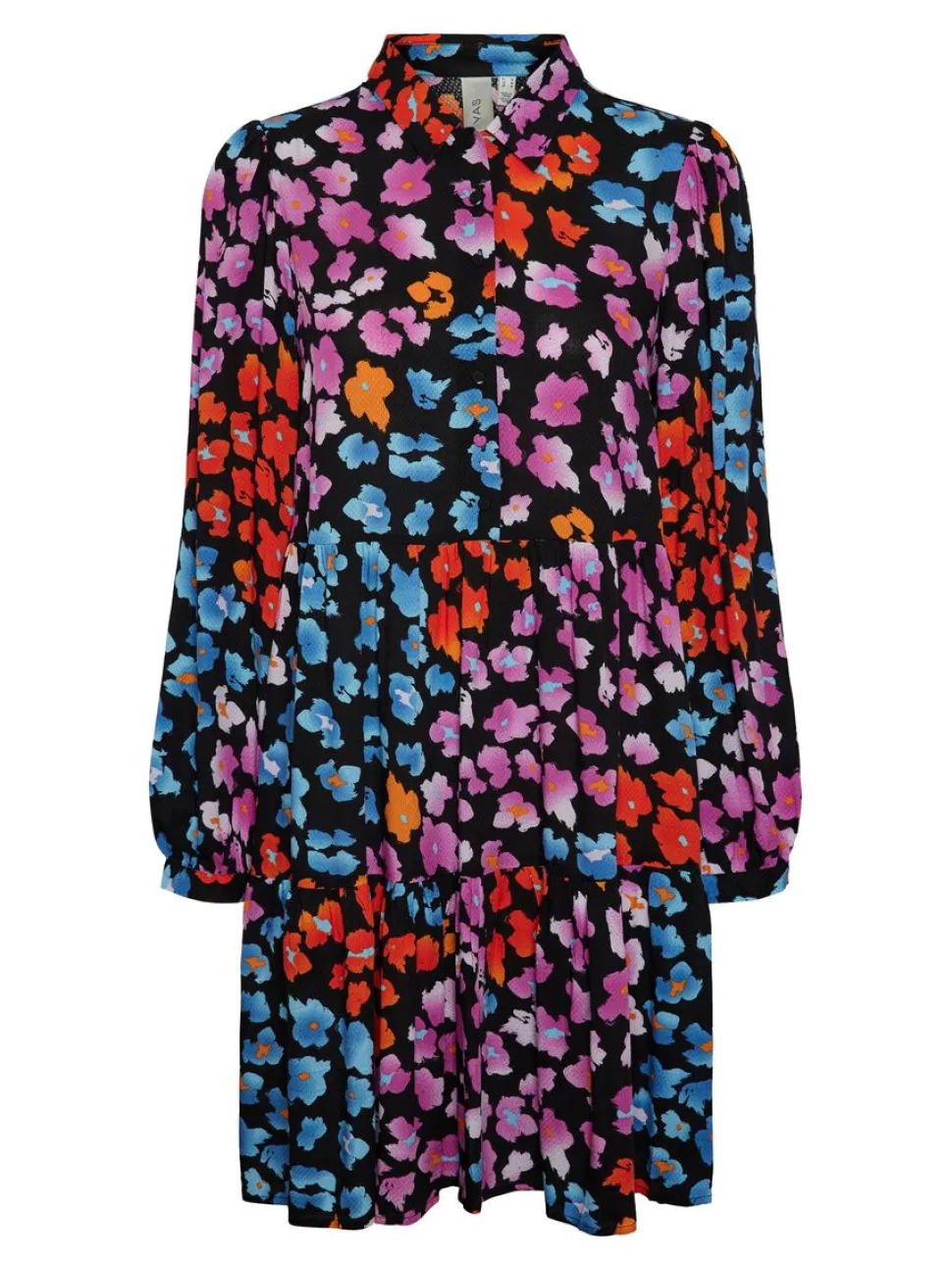 Y.A.S Naisten PaitaMekko, YASALIRA LS SHIRT DRESS NOOS Musta Kuosi