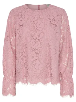 Y.A.S naisten paita, YASPERLA LS LACE TOP S Vaaleanpunainen