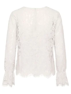 Y.A.S naisten paita, YASPERLA LS LACE TOP S Luonnonvalkoinen