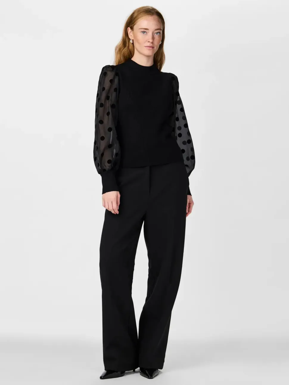Y.A.S naisten pusero, YASDOTME LS KNIT PULLOVER Black