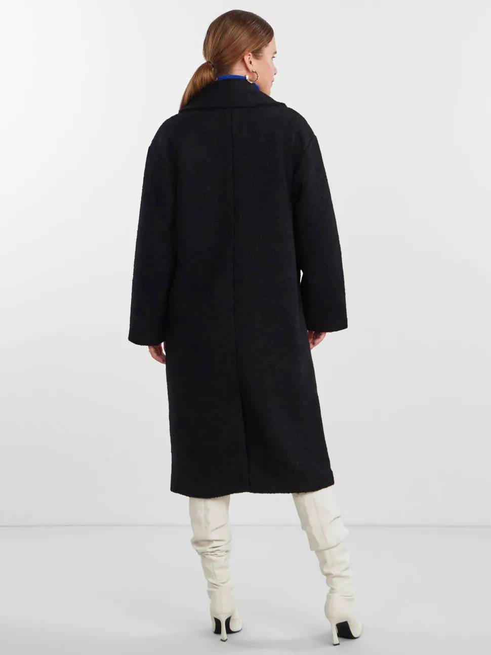 Y.A.S Naisten Villakangastakki, YASMILA LS WOOL MIX COAT NOOS Musta