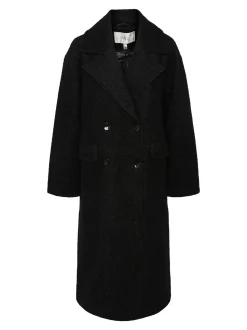Y.A.S Naisten Villakangastakki, YASMILA LS WOOL MIX COAT NOOS Musta